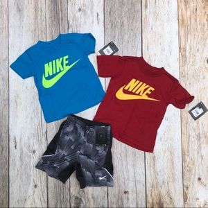 Nike shirts & dry fit short lot. Toddler Boy 2t.